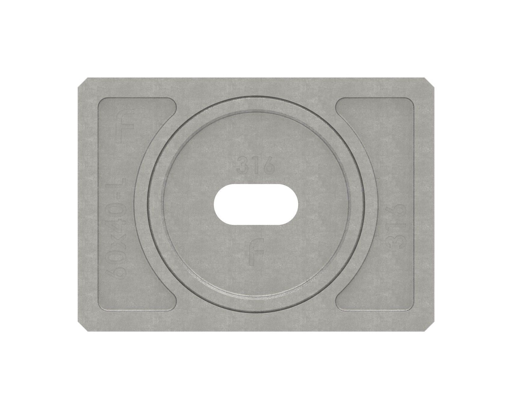 Wandhalter für Rechteck-Nutrohr 60 x 40 x 1,5 mm, Ausführung rechts oder links, V4A