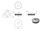 Zeichnung Rohrabschlussstopfen mit Bohrung Ø 12,1 mm, für Rohr Ø 42,4 x 3,0 mm