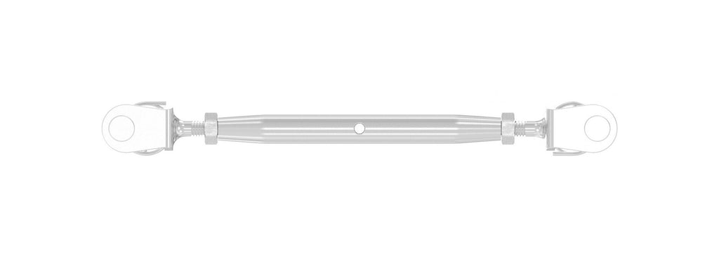 Wantenspanner mit 2 x Gabel und Gewinde, V4A