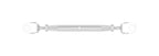 Wantenspanner mit 2 x Gabel und Gewinde, V4A