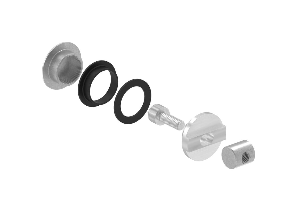 Wandhalter für Laufschiene an Glaswänden, für Glasschiebetürsystem, V2A