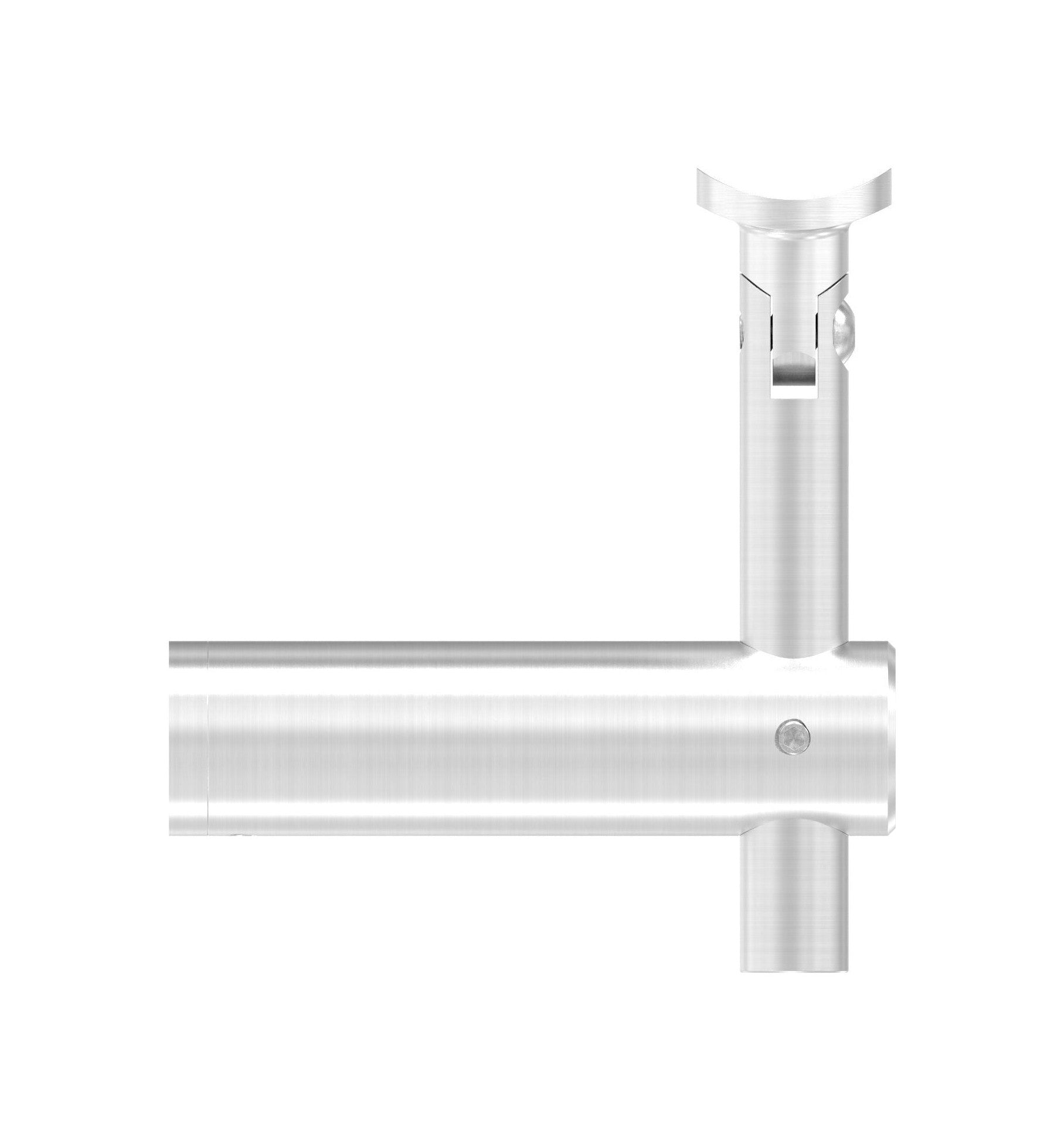 höhenverstellbarer Handlaufhalter mit Gelenk und Halteplatte, zum Anschrauben des Handlaufs, V2A