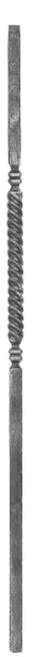 Anfangsstab 25x25mm, H: 1200mm, 1x gedreht außermittig