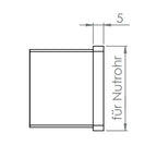 Endkappe flach für Rechteck-Nutrohr 60 x 40 x 1,5 mm, V2A