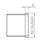Endkappe flach für Rechteck-Nutrohr 60 x 40 x 1,5 mm, V2A