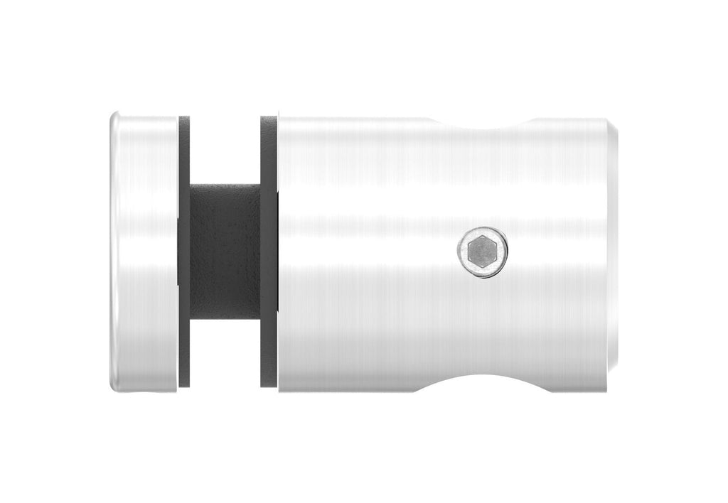 Querstab-Glashalter Ø 25 mm, für Glasstärke 6,0 - 12,76 mm, mit Durchgangsbohrung, V2A