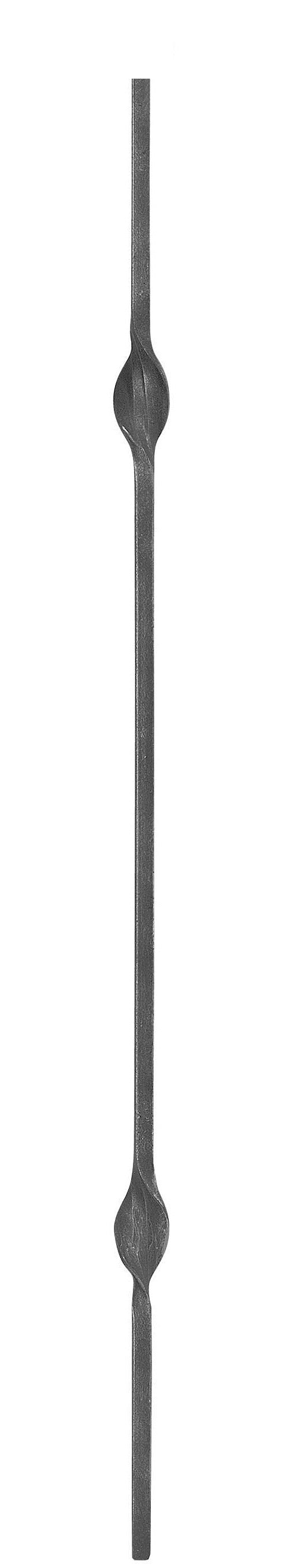 Zwischenstab 12x12mm, glatt, H: 900mm, 2x Zierteil: außermittig