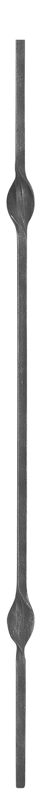 Zwischenstab 12x12mm, glatt, H: 900mm, 2x Zierteil: außermittig