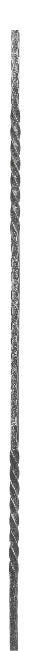 Zwischenstab 12x12mm, gehämmert, H: 900mm, 2x gedreht