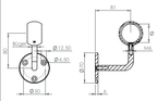 verschraubter Handlaufhalter mit Kugelring, zum Durchschieben des Handlaufs, V2A