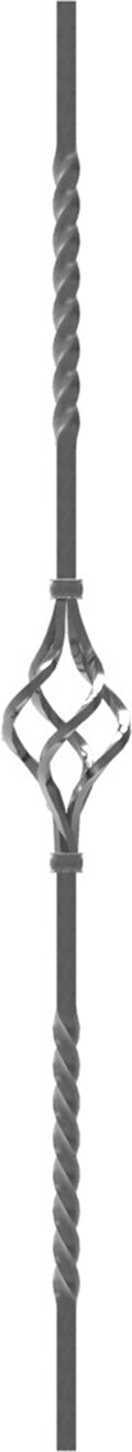 Zirbelstab 12x12mm, glatt, H: 900mm, 2x gedreht, 1x Zirbel: mittig