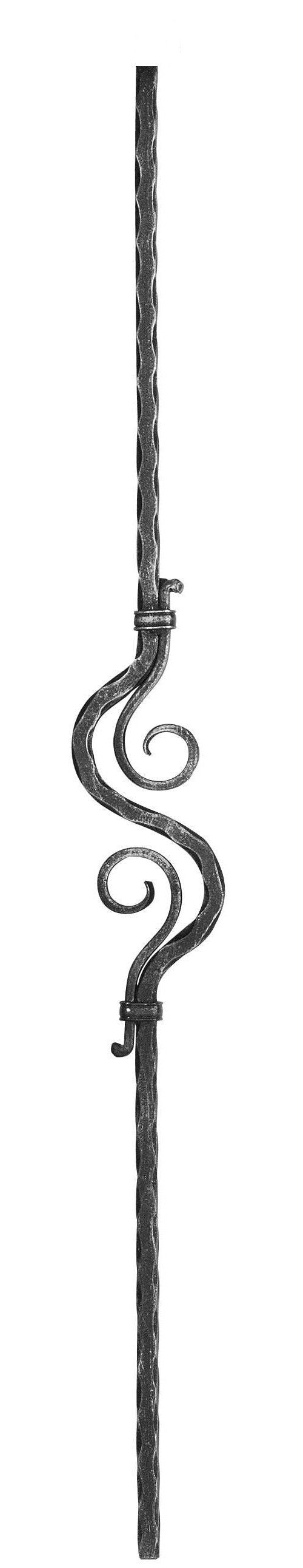 Zierstab aus 12x12mm, gehämmert, H: 900mm