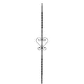 Zierstab 12x12mm, glatt, H: 900mm, 2x S-Schnecke mittig