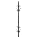Zierstab 12x12mm, glatt, H: 900mm, 4x S-Schnecke außermittig