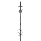 Zierstab 12x12mm, glatt, H: 900mm, 4x S-Schnecke außermittig