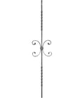 Zierstab 12x12mm, glatt, H: 900mm, 2x C-Schnecke mittig