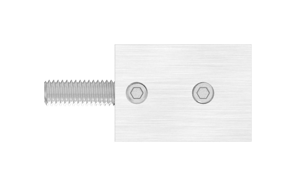 Querstabhalter quadratisch 22 x 22 mm, mit  Durchgangsbohrung 12 x 12 mm, V2A