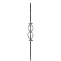 Zierstab 12x12mm, gehämmert, H: 900mm, 1x Ornament mittig (Art. 1220)