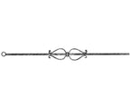 Zierstab 12x12mm, gehämmert, H: 900mm, 1x Ornament mittig (Art. 1220)