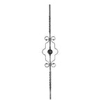 Zierstab 12x12mm, glatt, H: 900mm, 1x Ornament mittig (Art. 1223)
