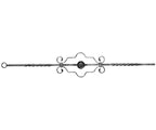 Zierstab 12x12mm, glatt, H: 900mm, 1x Ornament mittig (Art. 1223)