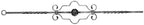 Zierstab 12x12mm, glatt, H: 900mm, 1x Ornament mittig (Art. 1223)