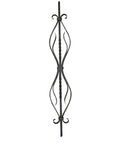 Zierstab 12x12mm, glatt, H: 900mm, 1x Ornament mittig (Art. 1229)