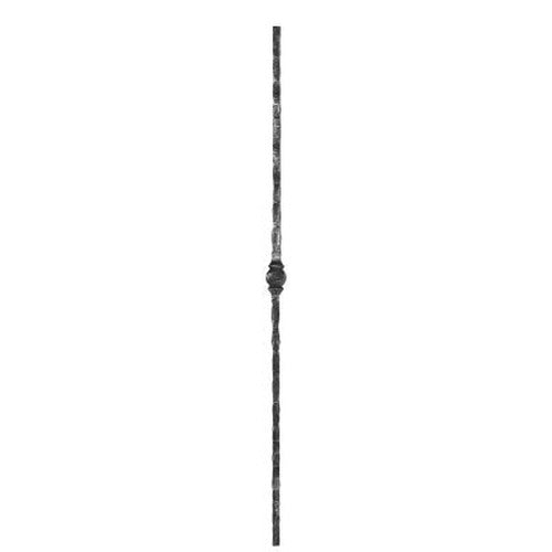 Knubbelstab 13x13mm, gehämmert, H: 1250mm, 1x Knubbel: mittig