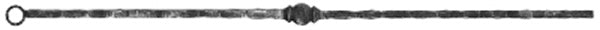 Knubbelstab 13x13mm, gehämmert, H: 1000mm, 1x Knubbel: mittig (Art. 1234)
