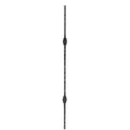 Knubbelstab 13x13mm, gehämmert, 2x Knubbel