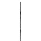 Knubbelstab 13x13mm, gehämmert, 2x Knubbel