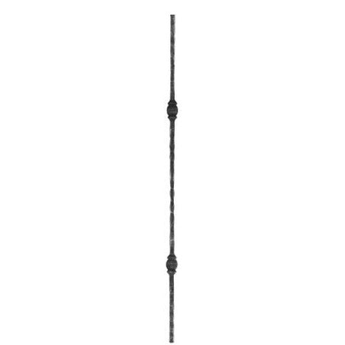 Knubbelstab 13x13mm, gehämmert, 2x Knubbel