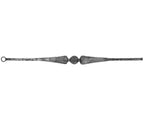 Zierstab 16x16mm, gehämmert, H: 1000mm, 1x Ornament mittig