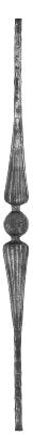 Zierstab 16x16mm, gehämmert, H: 1000mm, 1x Ornament mittig