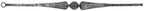 Zierstab 16x16mm, gehämmert, H: 1000mm, 1x Ornament mittig