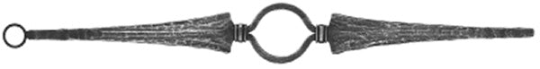 Zierstab 20x12mm, gehämmert, H: 1000mm, 1x Kreis mittig