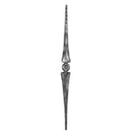 Zierstab 15x15mm, gehämmert, H: 1000mm, 1x Ornament mittig