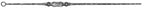 Zierstab 13x13mm, gehämmert, H: 1000mm, 1x Zierteil: flach (50x10mm) geschmiedet, außermittig