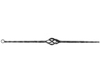 Zierstab 12x12mm, gehämmert, H: 900mm, 1x mittig gespalten