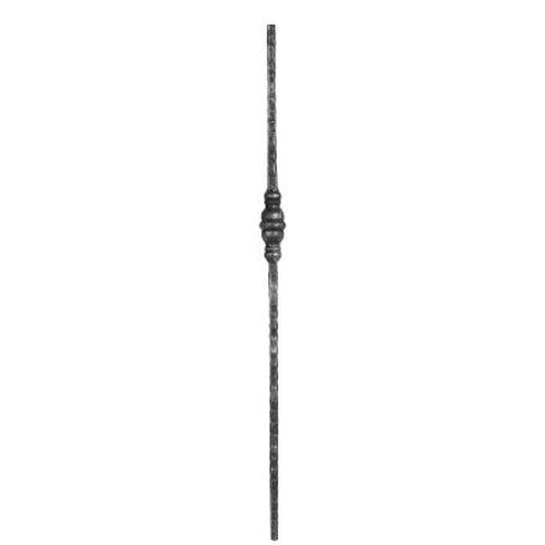 Zierstab 15x15mm, gehämmert, H: 900mm, 1x Zierteil: rund mittig