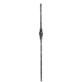 Zierstab 15x15mm, gehämmert, H: 900mm, 1x Zierteil: rund mittig