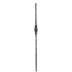 Zierstab 15x15mm, gehämmert, H: 900mm, 1x Zierteil: rund mittig