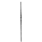 Zierstab 13x13mm, gehämmert, H: 1000mm, 1x Kugel mittig, konisch