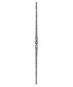 Zierstab 13x13mm, gehämmert, H: 1000mm, 1x Kugel mittig, konisch