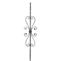 Zierstab 12x12mm, gehämmert, H: 900mm, 1x Ornament mittig (Art. 1271)