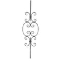 Zierstab 12x12mm, glatt, H: 900mm, 1x Ornament mittig (Art. 1272)