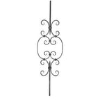 Zierstab 12x12mm, glatt, H: 900mm, 1x Ornament mittig (Art. 1272)