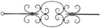 Zierstab 12x12mm, glatt, H: 900mm, 1x Ornament mittig (Art. 1272)