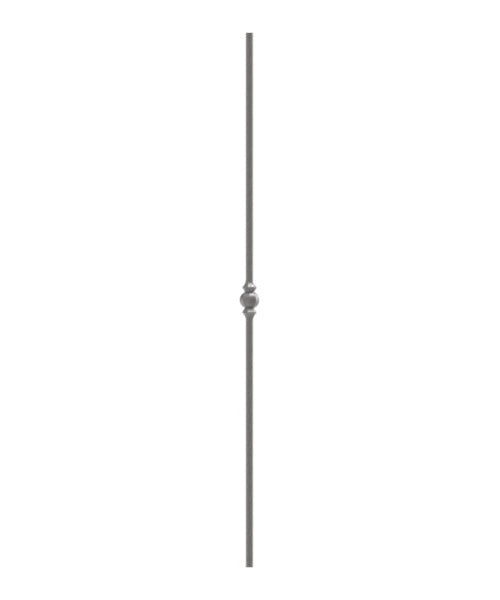 Knubbelstab 14mm, gehämmert, H: 1000mm, 1x Knubbel: mittig