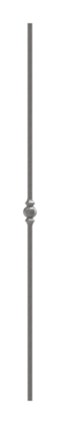 Knubbelstab 14mm, gehämmert, H: 1000mm, 1x Knubbel: mittig